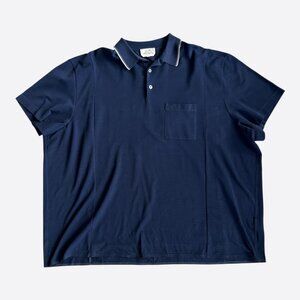 Hermes Navy & White H Embroidered Polo T-Shirt